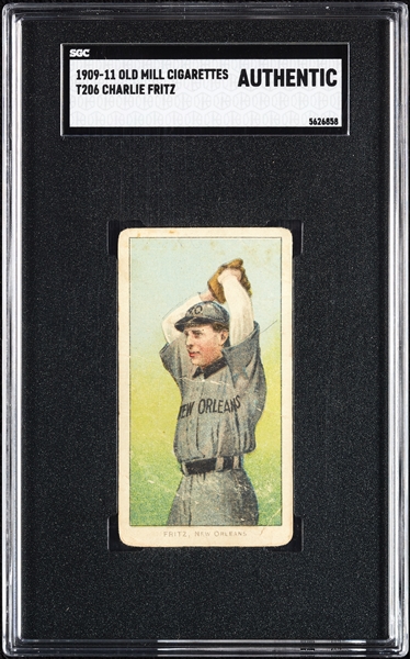 1909-11 T206 Charlie Fritz (Old Mill Back) SGC Authentic