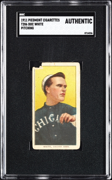1909-11 T206 Doc White Pitching SGC Authentic