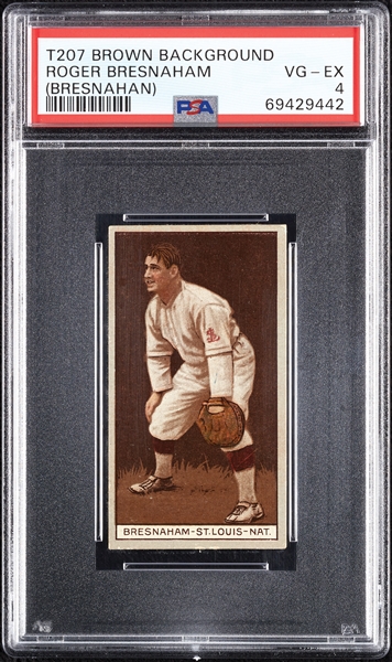 1912 T207 Brown Background Roger Bresnaham (Bresnahan) PSA 4