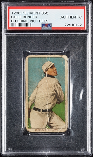 1909-11 T206 Chief Bender Pitching No Trees PSA Authentic