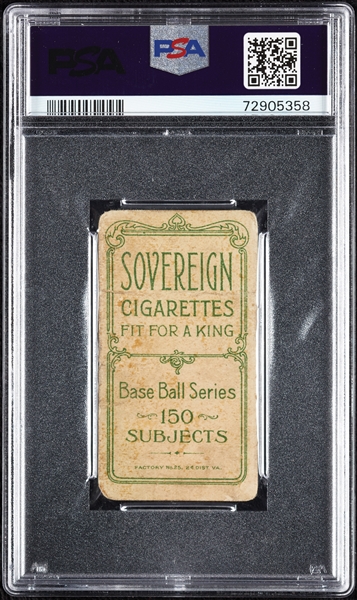 1909-11 T206 Danny Murphy Throwing (Sovereign 150 Back) PSA 1