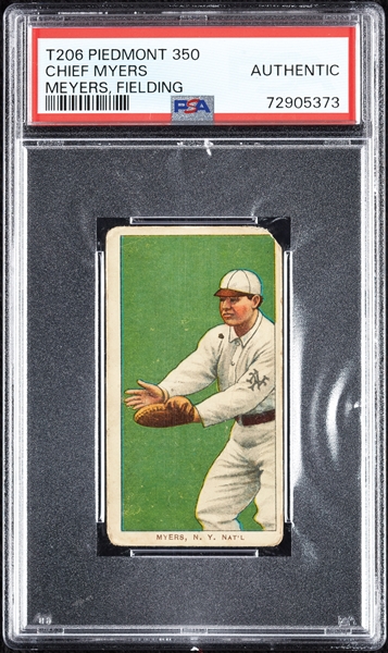 1909-11 T206 Chief Myers (Meyers) Fielding PSA Authentic