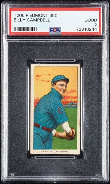 1909-11 T206 Billy Campbell PSA 2