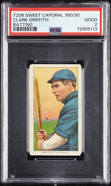 1909-11 T206 Clark Griffith Batting PSA 2