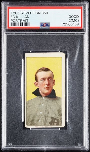 1909-11 T206 Ed Killian Portrait (Sovereign 350 Back) PSA 2 (MC)