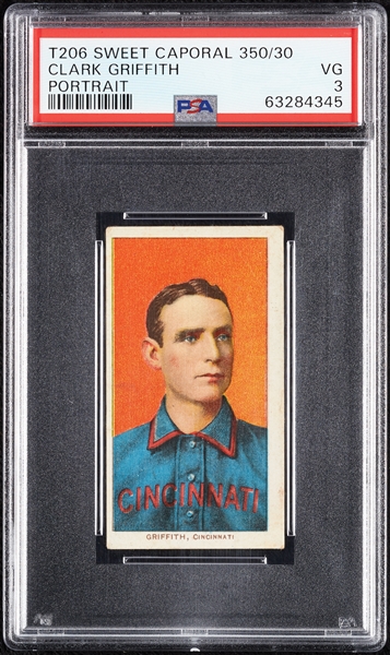 1909-11 T206 Clark Griffith Portrait PSA 3