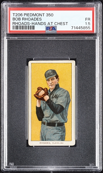 1909-11 T206 Bob Rhoades (Rhoads) Hands At Chest PSA 1.5