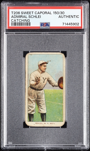 1909-11 T206 Admiral Schlei Catching PSA Authentic