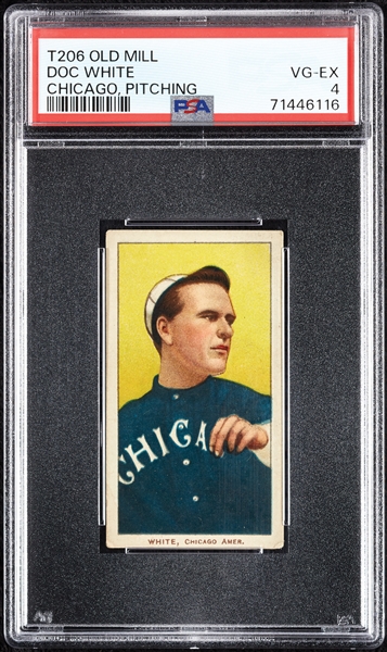1909-11 T206 Doc White Chicago, Pitching (Old Mill Back) PSA 4