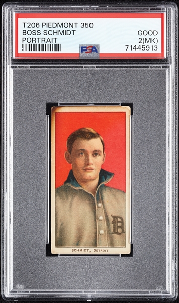1909-11 T206 Boss Schmidt Portrait PSA 2 (MK)