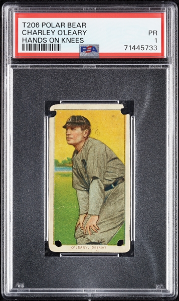1909-11 T206 Charley O'Leary Hands On Knees PSA 1