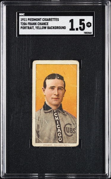 1909-11 T206 Frank Chance Portrait Yellow SGC 1.5