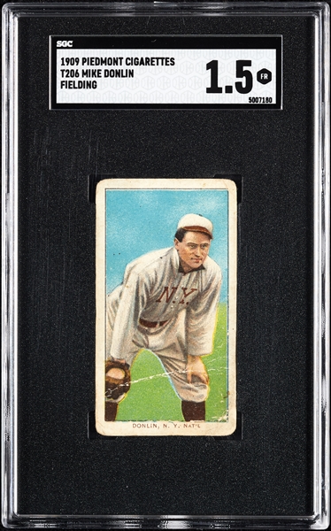1909-11 T206 Mike Donlin Fielding SGC 1.5