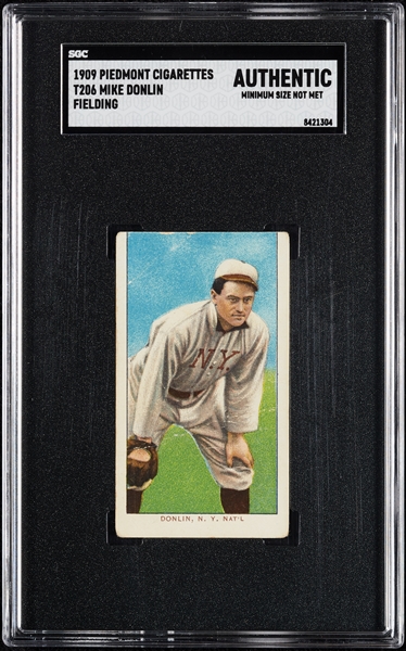 1909-11 T206 Mike Donlin Fielding SGC Authentic