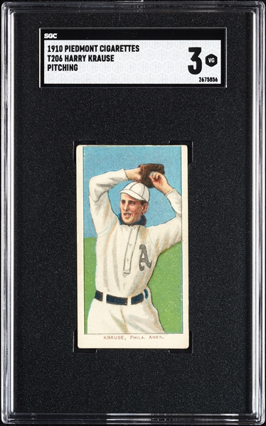 1909-11 T206 Harry Krause Pitching SGC 3