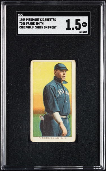 1909-11 T206 Frank Smith Chicago, F. Smith On Front SGC 1.5