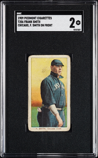 1909-11 T206 Frank Smith Chicago, F. Smith On Front SGC 2