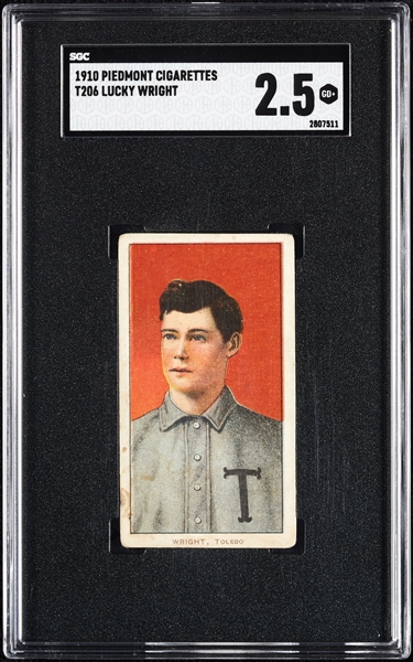 1909-11 T206 Lucky Wright SGC 2.5