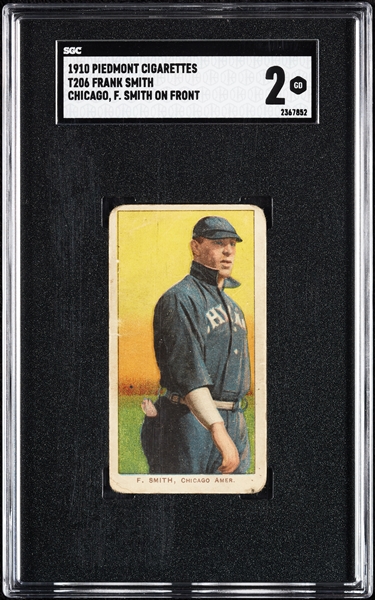 1909-11 T206 Frank Smith Chicago F. Smith On Front SGC 2