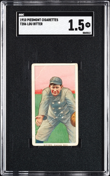1909-11 T206 Lou Ritter SGC 1.5