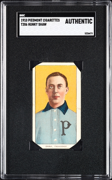 1909-11 T206 Hunky Shaw SGC Authentic