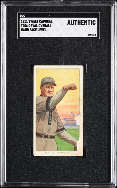 1909-11 T206 Orval Overall Hand Face Level SGC Authentic