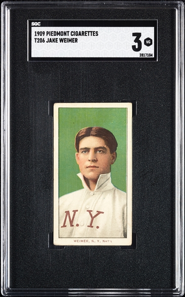 1909-11 T206 Jake Weimer SGC 3