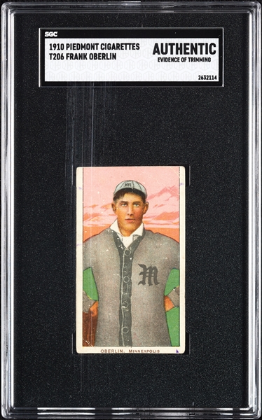 1909-11 T206 Frank Oberlin SGC Authentic