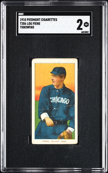 1909-11 T206 Lou Fiene Throwing SGC 2