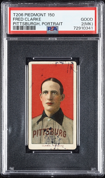 1909-11 T206 Fred Clarke Pittsburgh, Portrait PSA 2 (MK)
