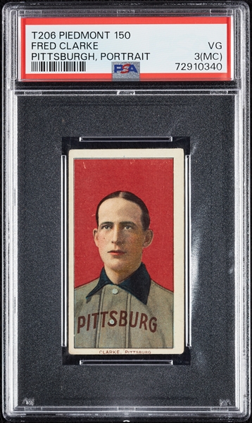 1909-11 T206 Fred Clarke Pittsburgh, Portrait PSA 3 (MC)