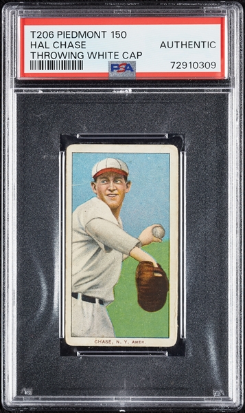 1909-11 T206 Hal Chase Throwing White Cap PSA Authentic