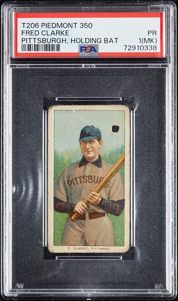 1909-11 T206 Fred Clarke Pittsburgh, Holding Bat PSA 1 (MK)
