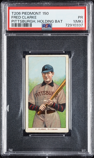 1909-11 T206 Fred Clarke Pittsburgh, Holding Bat PSA 1 (MK)