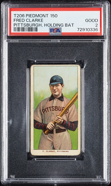 1909-11 T206 Fred Clarke Pittsburgh, Holding Bat PSA 2