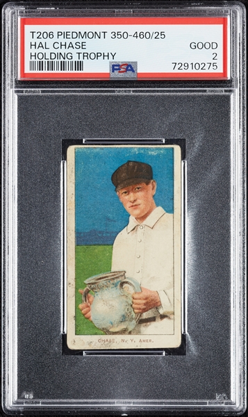 1909-11 T206 Hal Chase Holding Trophy PSA 2