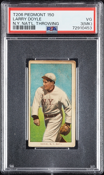 1909-11 T206 Larry Doyle NY Nat'l, Throwing PSA 3 (MK)