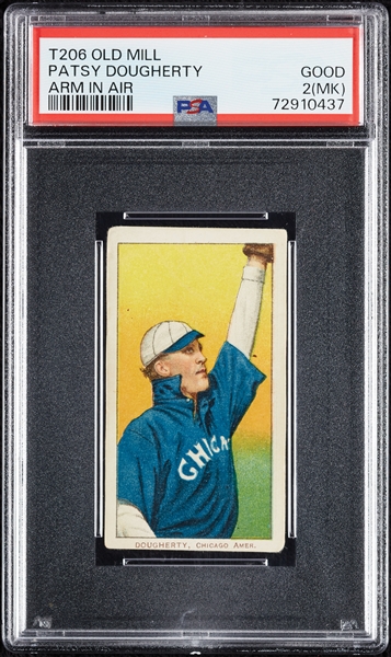 1909-11 T206 Patsy Dougherty Arm In Air (Old Mill Back) PSA 2 (MK)