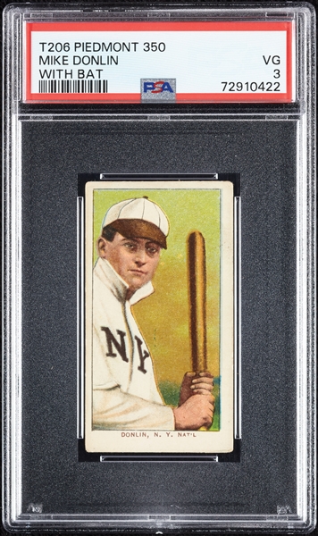 1909-11 T206 Mike Donlin With Bat PSA 3