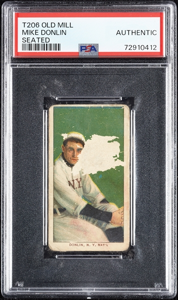 1909-11 T206 Mike Donlin Seated (Old Mill Back) PSA Authentic