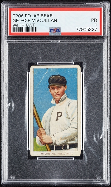 1909-11 T206 George McQuillan With Bat PSA 1
