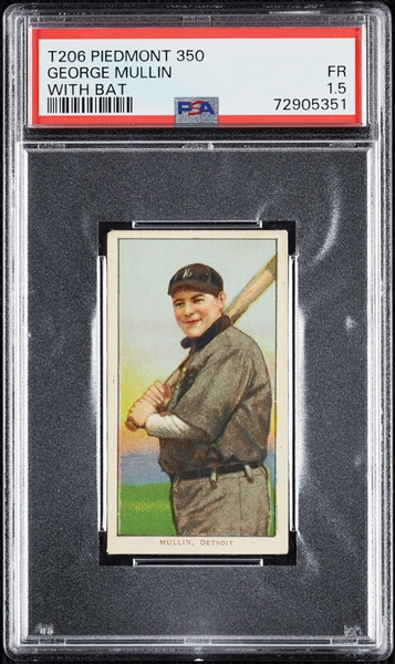 1909-11 T206 George Mullin With Bat PSA 1.5