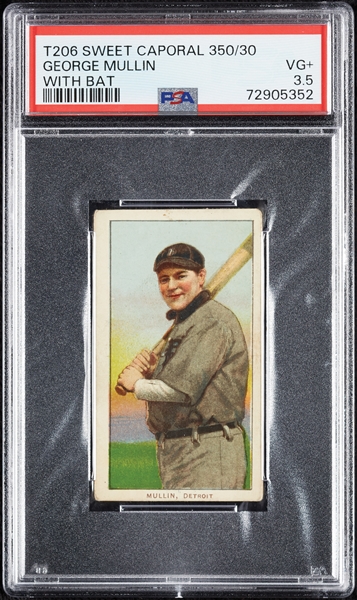 1909-11 T206 George Mullin With Bat PSA 3.5