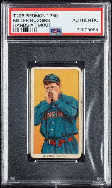1909-11 T206 Miller Huggins Hands At Mouth PSA Authentic
