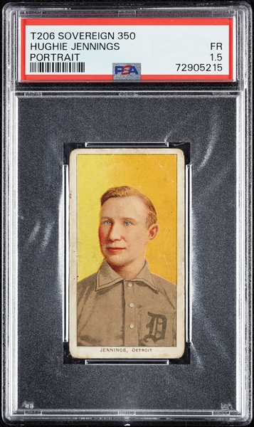 1909-11 T206 Hughie Jennings Portrait (Sovereign 350 Back) PSA 1.5