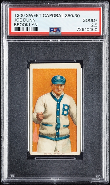 1909-11 T206 Joe Dunn Brooklyn PSA 2.5