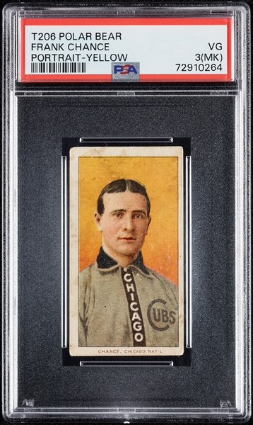 1909-11 T206 Frank Chance Portrait Yellow PSA 3 (MK)