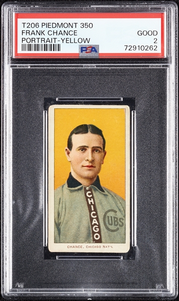 1909-11 T206 Frank Chance Portrait Yellow PSA 2