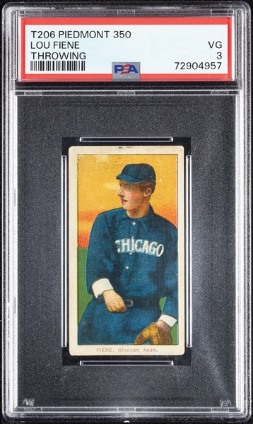1909-11 T206 Lou Fiene Throwing PSA 3