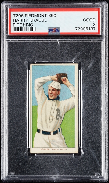 1909-11 T206 Harry Krause Pitching PSA 2